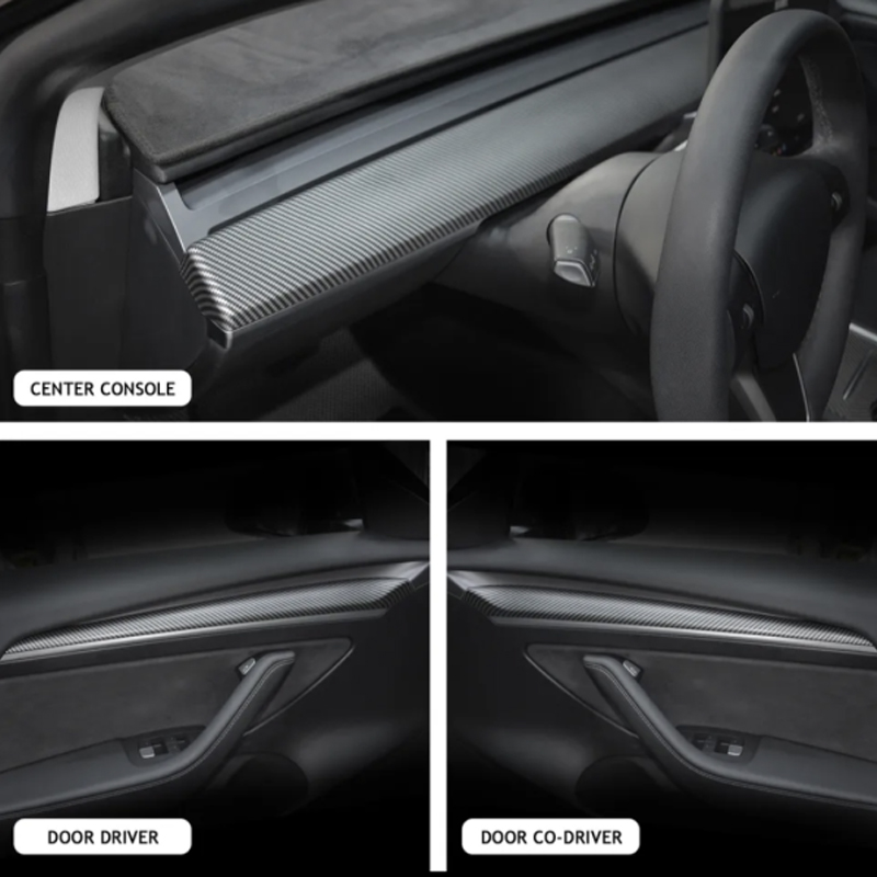 Dash trim carbon fibre Tesla Model 3 /Y (Matt carbon) - Tesla Gear, UK